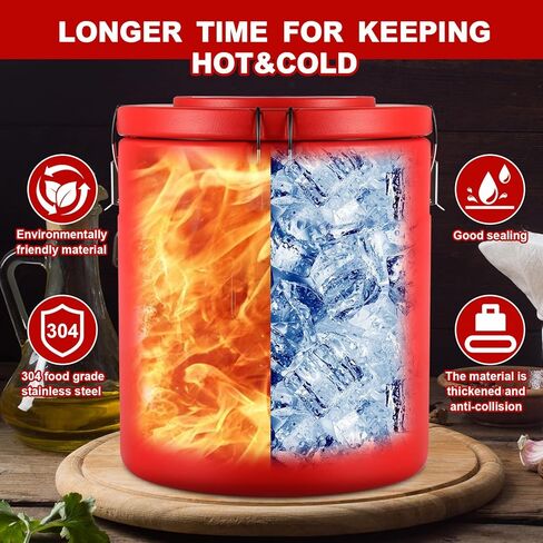 Jinei 32QT سخانات الطعام صندوق ساخن للطعام سعة 7.9 جالون مبرد طعام معزول حامل طعام مع ملعقة حاوية حساء تجارية محمولة لتخزين الطعام الساخن أو البارد مطعم مقصف المنزل حفلة غداء in Kuwait