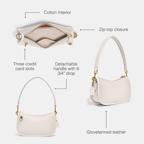 مدرب The Coach Originals Glovetanned Leather Swinger 20، أسود in Kuwait