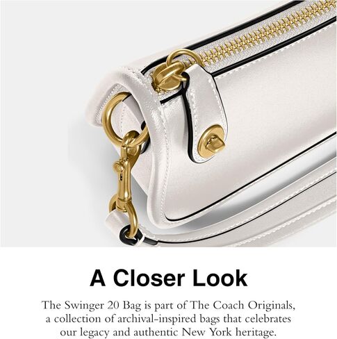 مدرب The Coach Originals Glovetanned Leather Swinger 20، أسود in Kuwait