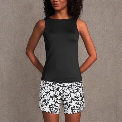 بدلة سباحة نسائية ذات رقبة عالية من Lands' End بعامل حماية من الأشعة فوق البنفسجية 50، قطعة علوية تانكيني متواضعة in Kuwait