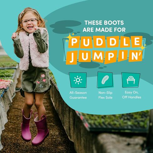Lone Cone Elementary Collection - Premium Natural Rubber Rain Boots with Matte Finish for Toddlers and Kids, Bubblegum Pink, Toddler 6 in Kuwait
