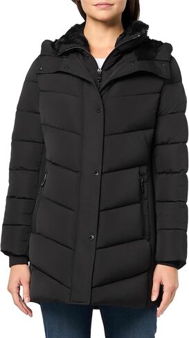 Calvin Klein Women's Long Bib-Front Puffer Jacket in Kuwait