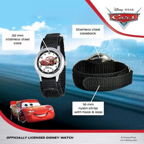 Disney Cars Kids' Stainless Steel Time Teacher Analog Quartz Nylon Strap Watch in Saudi Arabia