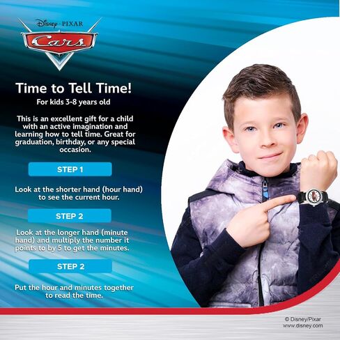 Disney Cars Kids' Stainless Steel Time Teacher Analog Quartz Nylon Strap Watch in Saudi Arabia