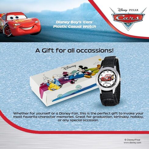 Disney Cars Kids' Stainless Steel Time Teacher Analog Quartz Nylon Strap Watch in Saudi Arabia