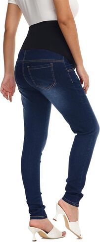 HOFISH Women's Skinny Jeans Over The Belly Utimate Comfort Stretchy Pregnancy Flattering Denim Pants Navyblue XL in Saudi Arabia