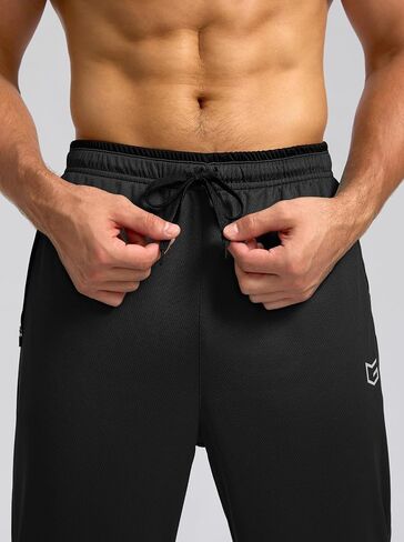 G Gradual Men's Sweatpants Open Bottom, Workout Pants with Zip Pockets Mesh Lightweight for Running, Athletic, Lounge in Saudi Arabia