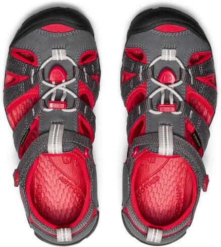KEEN Seacamp 2 CNX Closed Toe Sandals, Papaya Punch/Marina, 13 US Unisex Little Kid in Saudi Arabia