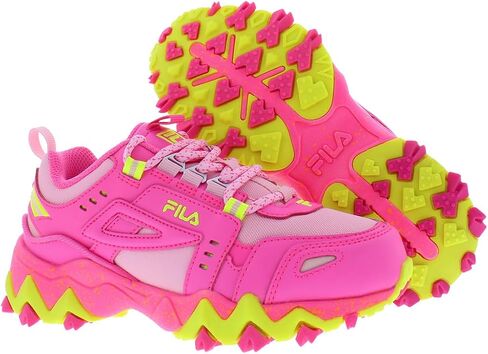 Fila Girl's Oakmont TR (Big Kid) Glacier Gray/Safety Yellow/Pink Glo 5 Big Kid M in Saudi Arabia