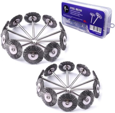 Atoplee 20 قطع 1 بوصة / 25 مم عرقوب كأس عجلة فرشاة الأسلاك الصغيرة للموت مطحنة أدوات دوارة in Kuwait