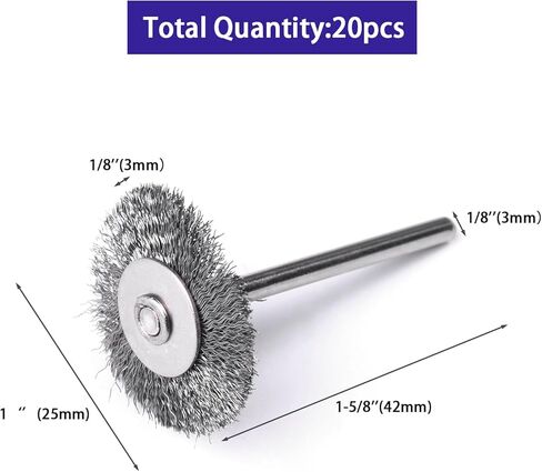 Atoplee 20 قطع 1 بوصة / 25 مم عرقوب كأس عجلة فرشاة الأسلاك الصغيرة للموت مطحنة أدوات دوارة in Kuwait