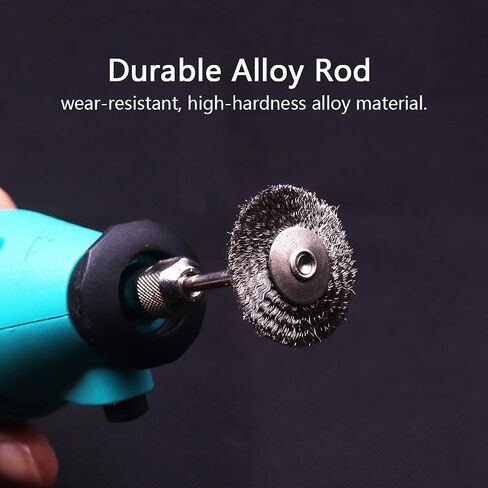 ATOPLEE Wire Wheel Brush Set,20pcs 1 inch/25mm Mini Wire Wheel with 3mm Round Shank,Alloy Steel Crimped Wire Brush Wheel for Cleaning Rust,Paint, Stripping and Abrasive,for Drill Attachment in Kuwait