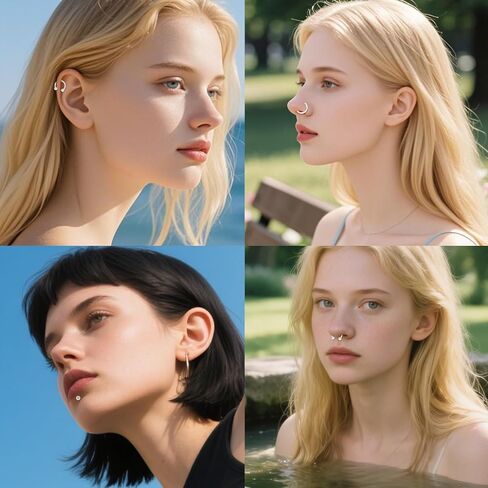 D.Bella 16G Clear Piercing Retainers Flexible Cartilage Helix Daith Rook Tragus Earring Retainer Bioflex Plastic Nose Septum Lip Eyebrow Rings Piercing Retainer in Saudi Arabia
