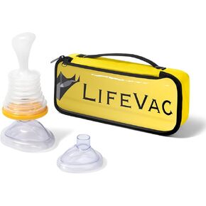 LifeVac Choking Rescue Device for Kids and Adults | Portable Airway Assist Device | First Aid Choking Device for Kids and Adults | Yellow Travel Kit