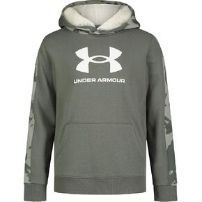 قميص للأولاد بأكمام طويلة من Under Armour، رقبة مستديرة، خفيف الوزن ومسامي، رمادي داكن in Kuwait