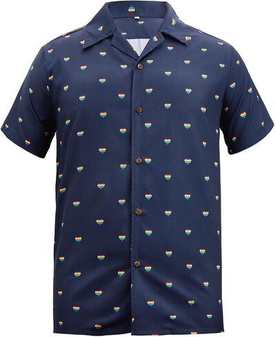 Hawaiian Shirt for Men Short Sleeve Beach Tropical Summer Vacation Shirt Casual Button Down Aloha Shirt Fruit Parrot XL in Saudi Arabia