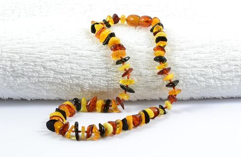 RAW Baltic Amber Necklace and Amber Bracelet - Natural Amber from Baltic Region, Genuine Amber (13in. and 5.5in.) in Kuwait