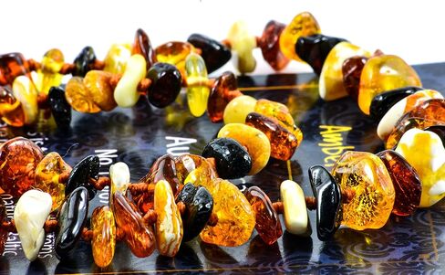 RAW Baltic Amber Necklace and Amber Bracelet - Natural Amber from Baltic Region, Genuine Amber (13in. and 5.5in.) in Kuwait
