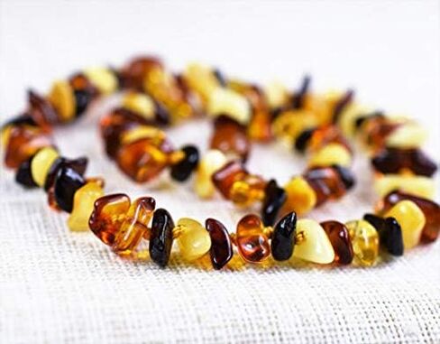 RAW Baltic Amber Necklace and Amber Bracelet - Natural Amber from Baltic Region, Genuine Amber (13in. and 5.5in.) in Kuwait