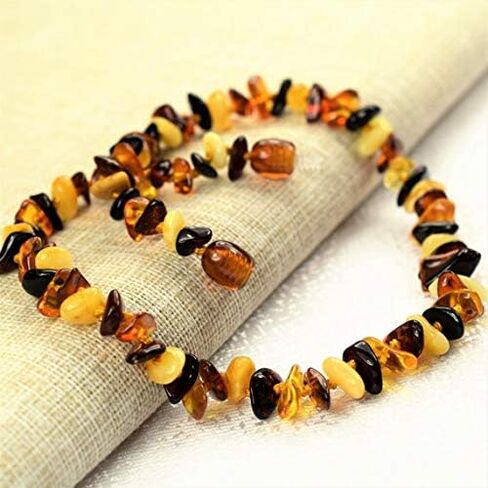RAW Baltic Amber Necklace and Amber Bracelet - Natural Amber from Baltic Region, Genuine Amber (13in. and 5.5in.) in Kuwait