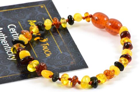 RAW Baltic Amber Necklace and Amber Bracelet - Natural Amber from Baltic Region, Genuine Amber (13in. and 5.5in.) in Kuwait