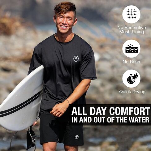 Ho Stevie! Men’s Surfing Boardshorts with Anti-Water Pockets, Key Loop, 17" Outseam Swim Trunks in Kuwait