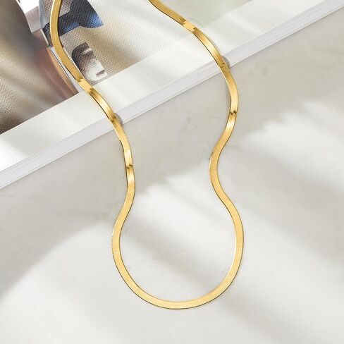 RS Pure by Ross-Simons 3mm 14kt Yellow Gold Herringbone Necklace. 18 inches in Saudi Arabia