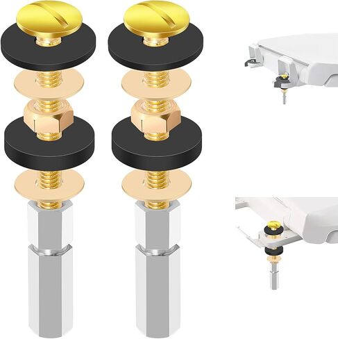 SelfTek 4 Pack Hinge Bolt Screws Toilet Seat Fixings Fix Expanding Rubber Top Nuts Screws Mount Seat Hardware Replacement Parts Kit in Kuwait