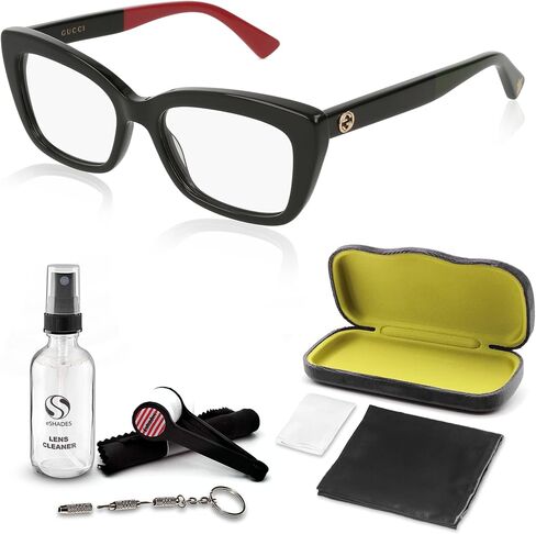 Gucci GG0165ON Woman Cat Eye Shape Eyeglasses + Bundle with eSHADES Luxury Eyewear Kit in Saudi Arabia