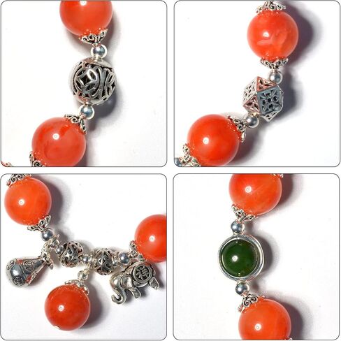 Ruishupin Natural carnelian bracelet,Red agate stone 6mm Beads silver accessories bracelet for women, Jewelry Healing Bracelets Bring Luck and happyness Prosperity. a blessing gift in Saudi Arabia