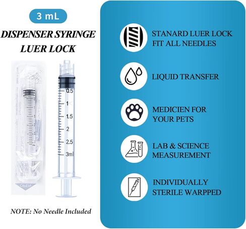 100 Pack 10ml Syringes Luer Lock with Cap, 10cc Syringe without Needle for Liquid, Individual Sterilized Wrapped in Kuwait