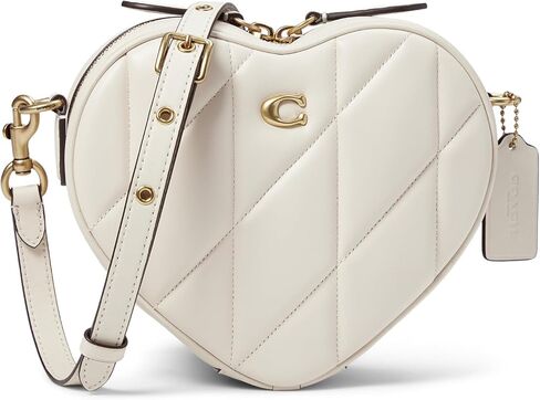 COACH Womens Quilted Leather Heart Crossbody, Black in Saudi Arabia