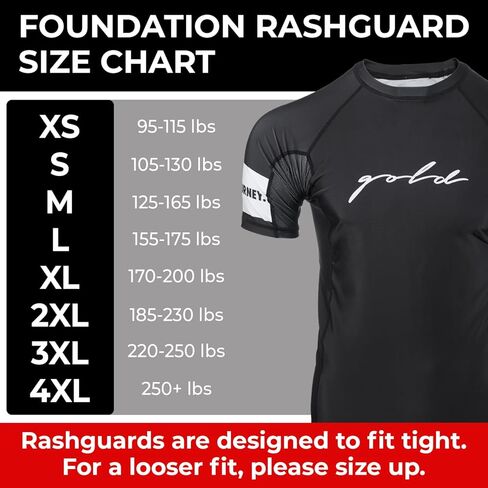 Gold BJJ Foundation Rash Guard - تصنيف No-Gi وGi Jiu Jitsu Rashguard in Kuwait