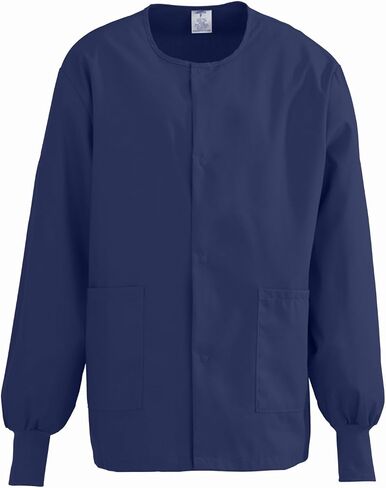 Medline ComfortEase Unisex Crew-Neck Warm Scrub Jacket with Knit Cuff, Emerald, Size Medium in Kuwait