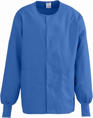 Medline ComfortEase Unisex Crew-Neck Warm Scrub Jacket with Knit Cuff, Emerald, Size Medium in Kuwait