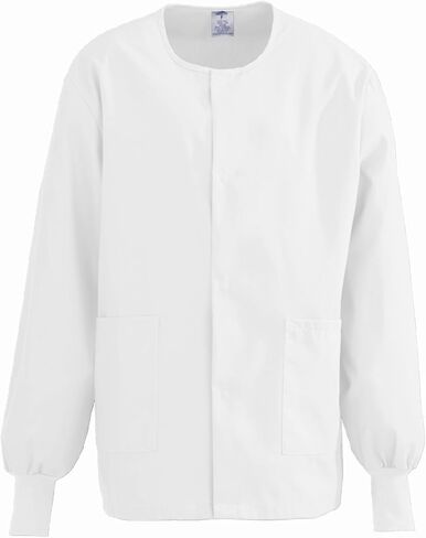 Medline ComfortEase Unisex Crew-Neck Warm Scrub Jacket with Knit Cuff, Emerald, Size Medium in Kuwait