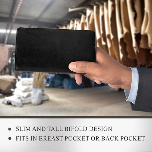 Tony Perotti Mens Long Bifold Checkbook Cover Wallet Multi Card Pocket Holder Italian Leather in Kuwait