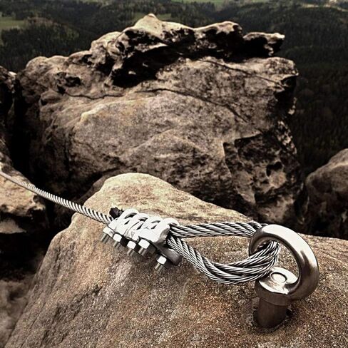 مشبك سلك بطول 1/8 بوصة من المعدن المقاوم للصدأ سلك حبل مشبك مشبك مشبك تثبيت 12 قطعة. in Kuwait