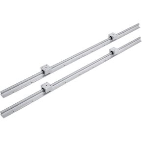 Happybuy 2PCS Linear Rail 0.78-47 Inch, Linear Bearings and Rails with 4PCS SBR20UU Bearing Block, Linear Motion Slide Rails for DIY CNC Routers Lathes Mills, Linear Slide Kit fit X Y Z Axis in Kuwait
