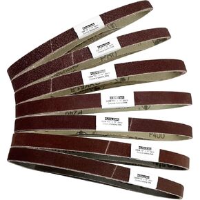 18 Pcs 1 Inch x 30 Inch Replacement Sanding Belts for Air/Electirc Belt Sander, 3 Each of 80 120 240 400 800 1000 Grits, Best for Woodworking, Plastics, Fiberglass and Metal Grinding & Polishing in Kuwait