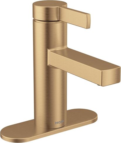 صنبور حمام Moen Beric Chrome ذو فتحة واحدة ومقبض واحد مع مجموعة تصريف ولوحة اختيارية لحوض الحمام الخاص بك، 84774 in Kuwait