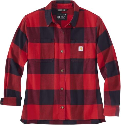Carhartt Women's Rugged Flex Loose Fit Midweight Flannel Long-Sleeve Plaid Shirt in Saudi Arabia
