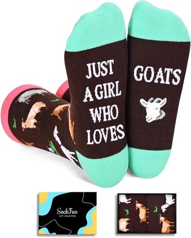 sockfun Funny Goat Lovers Gifts Gifts For Her, Silly Goat Socks Women Novelty Sheep Socks Girls Farm Animal Socks in Saudi Arabia