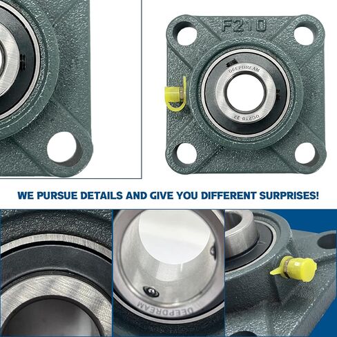 4 PCS of DEEPDREAM UCF205-16 Pillow Block Bearings, 1 inch Bore, Square Flange Mounted Pillow Block Bearing, 4-Bolt Flange Bearing, Self Alignment in Kuwait
