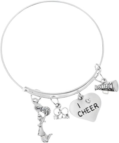 Infinity Collection Cheer Bracelet- Cheerleading Bracelet- Adjustable Cheerleader Charm Bangle Bracelet- Cheer Jewelry - Gift For Cheerleaders & Cheer Coaches in Saudi Arabia