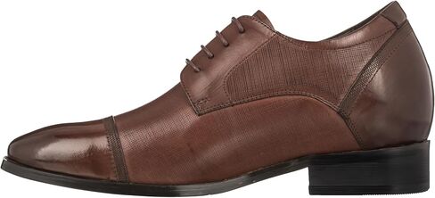 CALTO Men's Invisible Height Increasing Elevator Shoes - Premium Leather Lace-up Formal Oxfords - 3.2 Inches Taller in Saudi Arabia