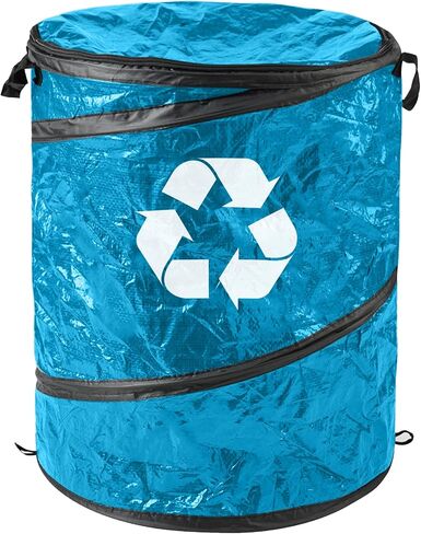 Wakeman Outdoor Trash Can - 46-Gallon Collapsible Garbage Can with 3 Stakes - Pop Up Trash Can for Camping, Storage, or Yard Waste Outdoors (Green) in Kuwait