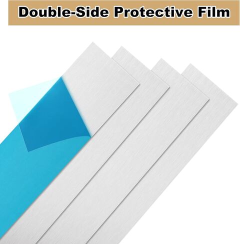 4 قطع 6061 ورقة معدنية من الألومنيوم، 6x12x1/16 بوصة لوحة مسطحة رقيقة سادة مغطاة فيلم واقي، مصقول ومحبوك، لوحة معدنية من الألومنيوم للحرف اليدوية، الصناعة in Kuwait