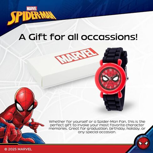 Marvel Spider-Man Kids' Plastic Time Teacher Analog Quartz Silicone Strap Watch in Saudi Arabia