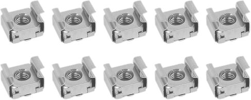METALLIXITY Cage Nuts (M4x10mm) 20Pcs, Stainless Steel Rack Mount Square Hole Hardware Cage Nuts - for Server Rack Cabinet Shelve, Silver Tone in Kuwait